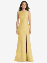 【STYLE: D824】オープンバック スリット トランペットドレス - メイズ 背面