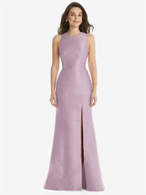 【STYLE: D824】オープンバック スリット トランペットドレス - スエードローズ 背面