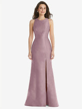 【STYLE: D824】オープンバック スリット トランペットドレス - ダスティローズ 背面