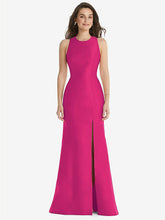 【STYLE: D824】オープンバック スリット トランペットドレス - シンクピンク 背面