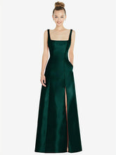 【STYLE: D826】ノースリーブ 正方ネック プリンセスライン ガウン - エバーグリーン 背面