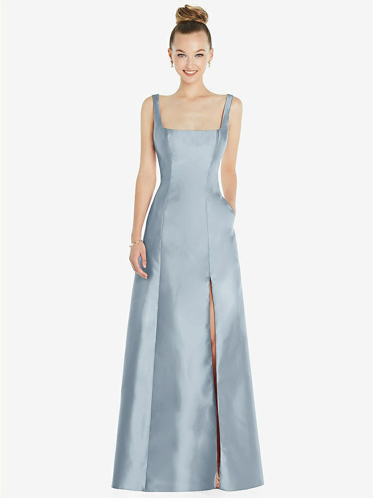 【STYLE: D826】ノースリーブ 正方ネック プリンセスライン ガウン - ミスト 背面