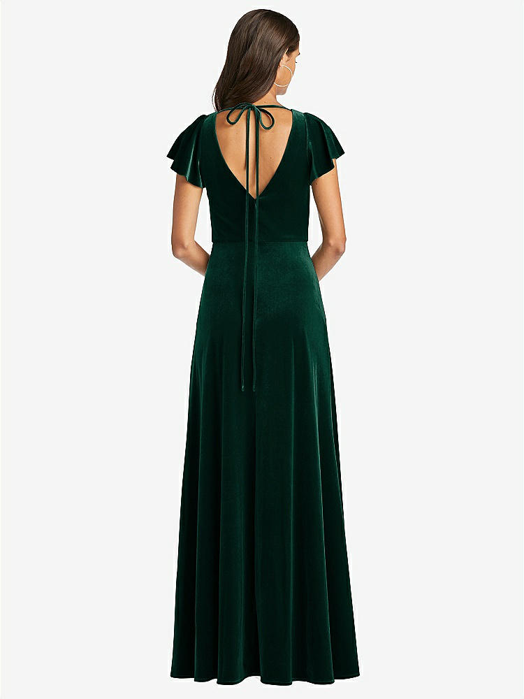 【NEW】【STYLE: 1540】フラッター スリーブ ベルベット マキシ ドレス ポケット付き【COLOR: Tawny Rose】【SIZE: 00-30W】 - Evergreen 背面