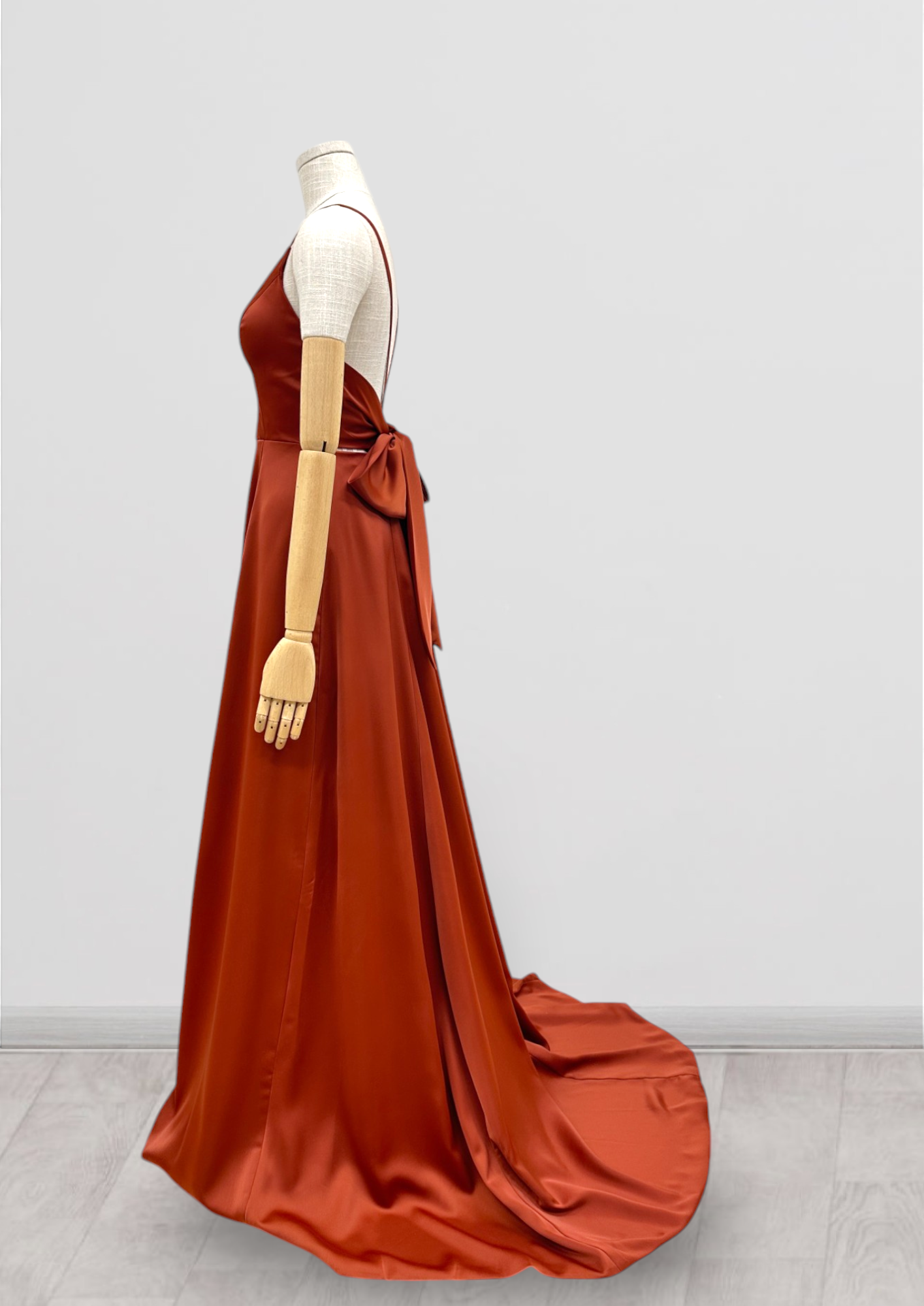 クロスバックサテンロングドレス CBS-01