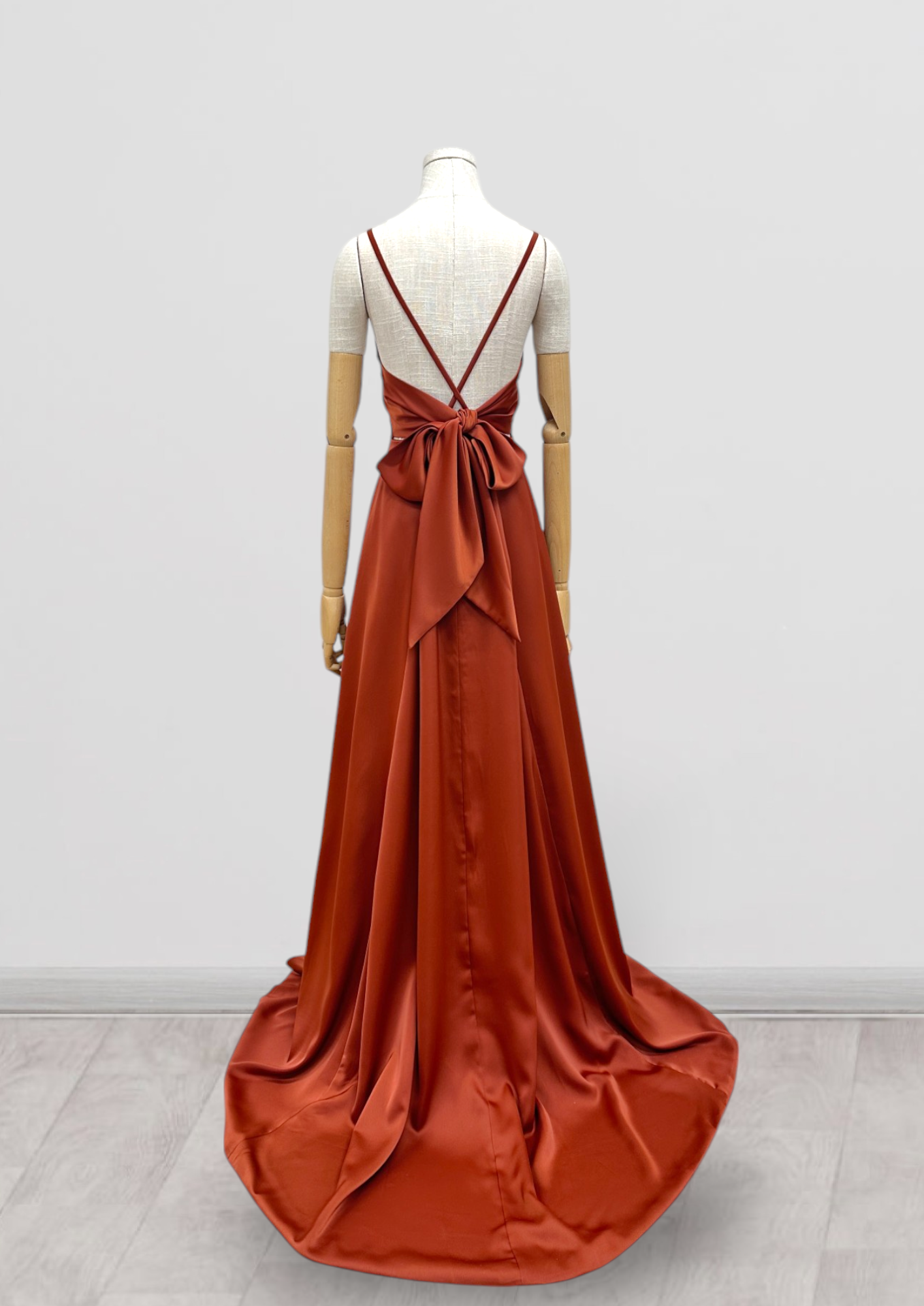 クロスバックサテンロングドレス CBS-01