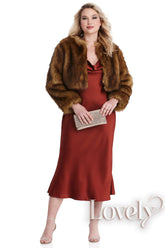 【STYLE: LB001】サテン ブライズメイド ミディドレス - アイボリー 詳細1