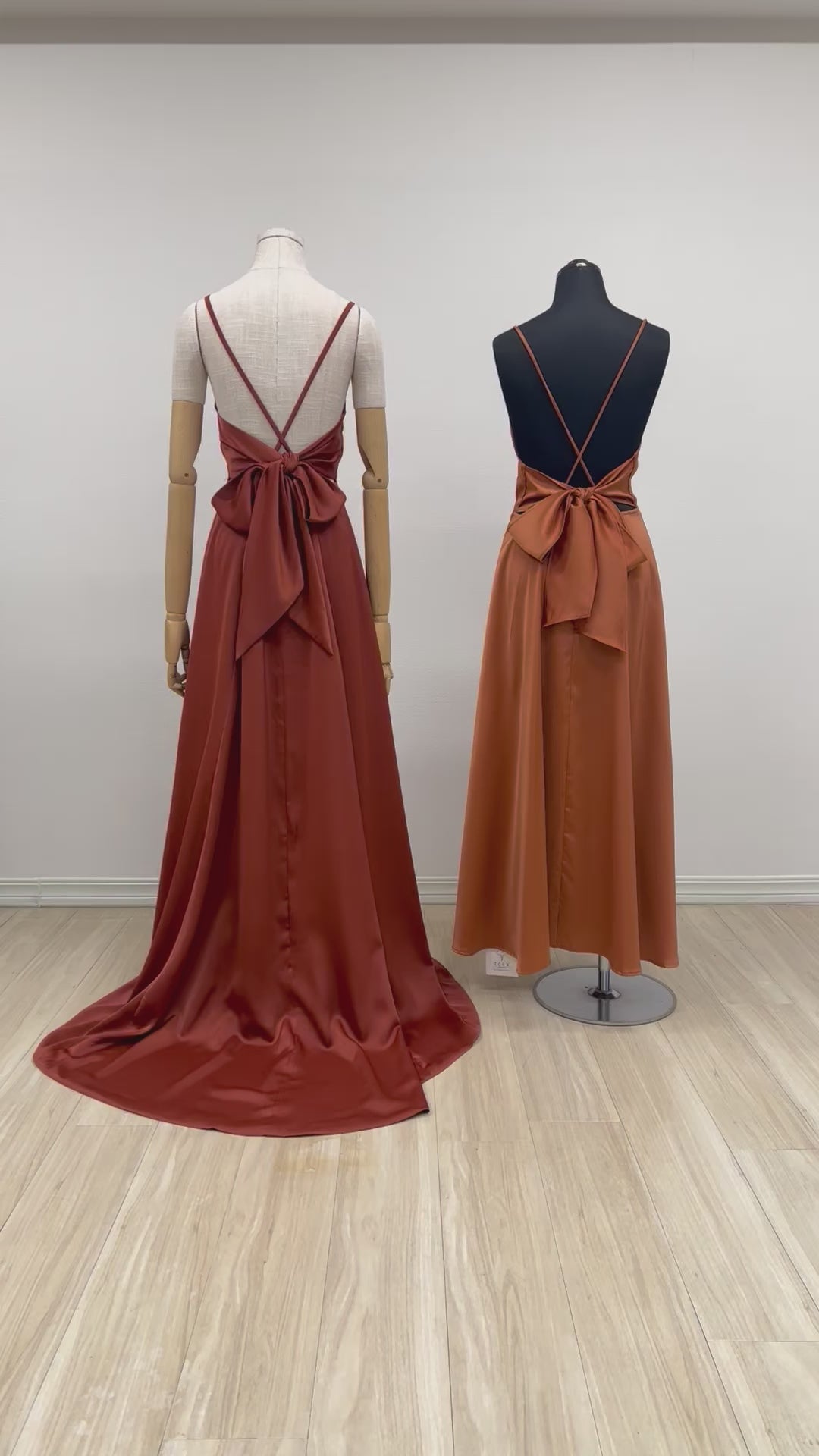 クロスバックサテンロングドレス CBS-01