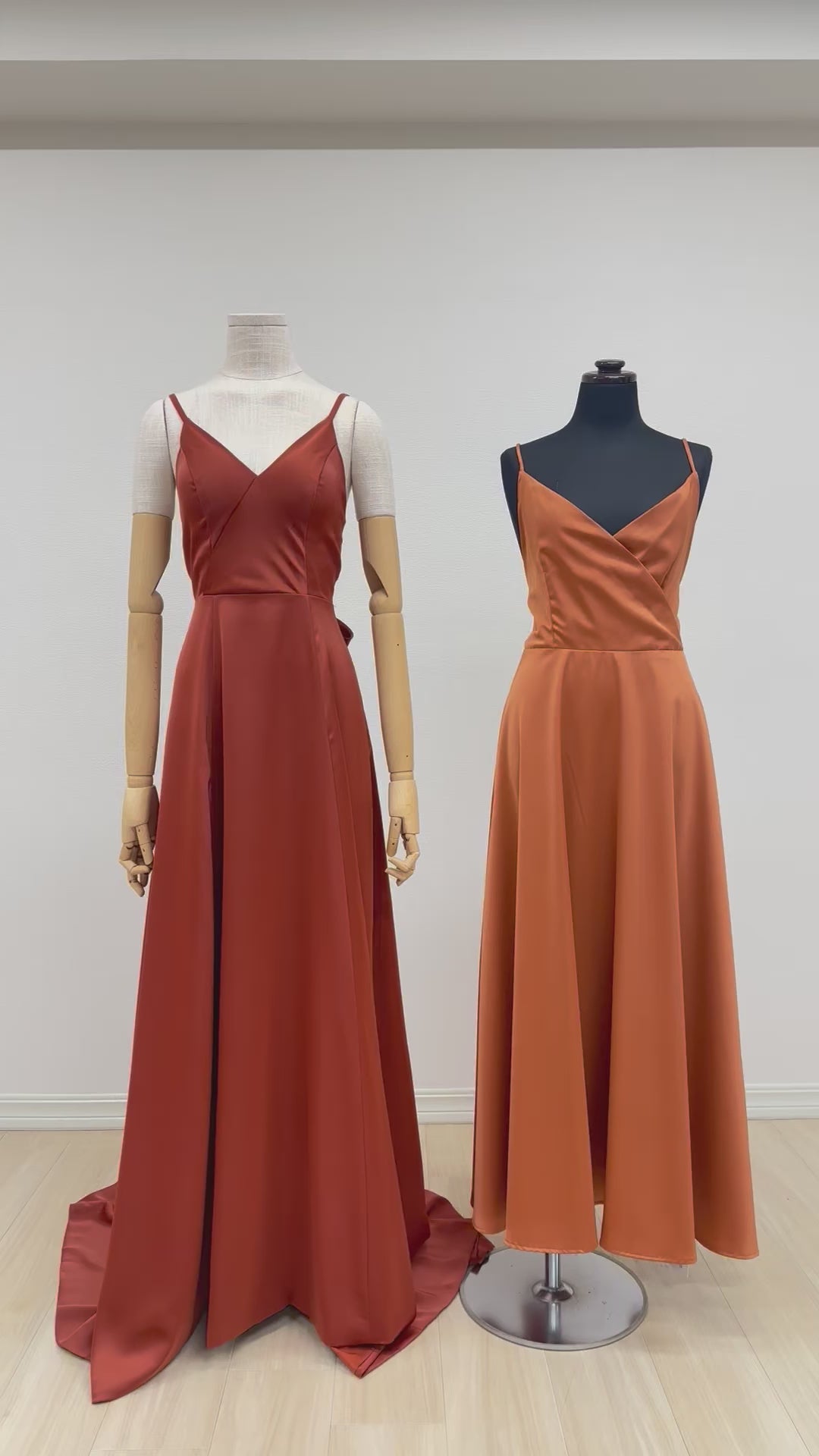 クロスバックサテンロングドレス CBS-01