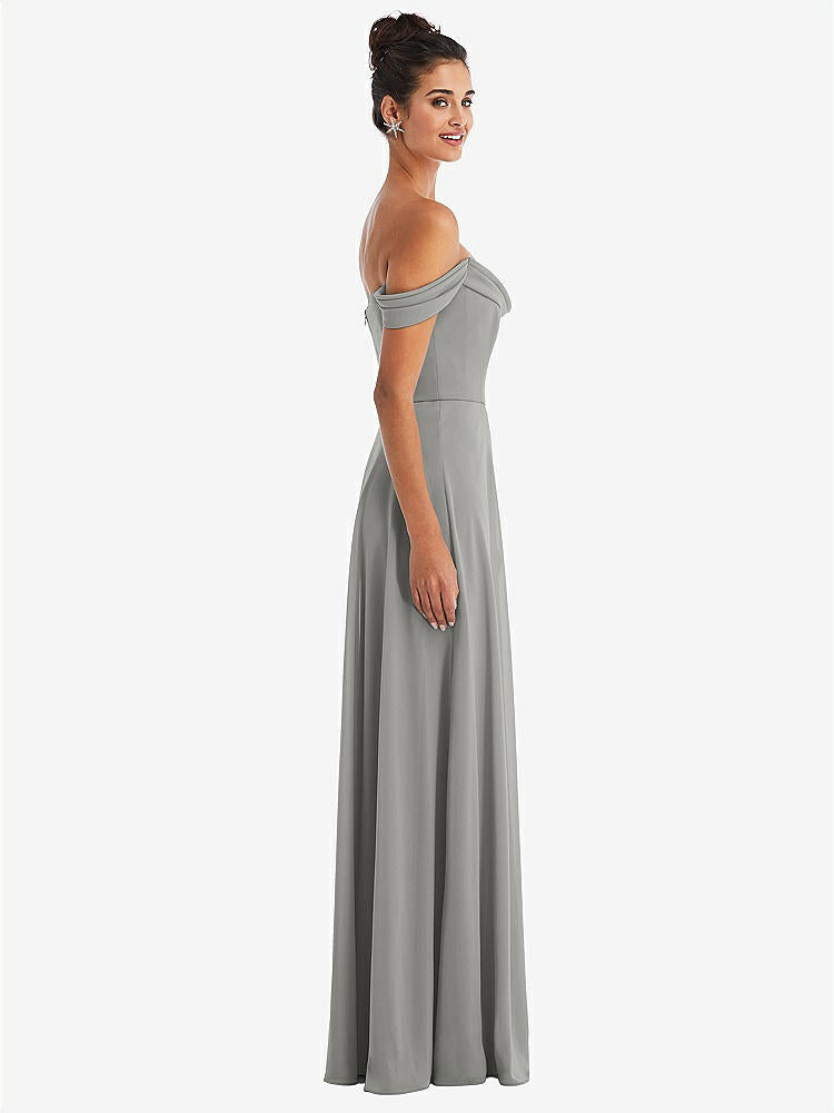 【NEW】【STYLE: TH065】オフショルダー ドレープ ネックライン マキシ ドレス【COLOR: Chelsea Gray】【SIZE: 00-30W】