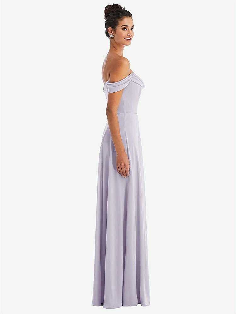 【NEW】【STYLE: TH065】オフショルダー ドレープ ネックライン マキシ ドレス【COLOR: Moondance】【SIZE: 00-30W】