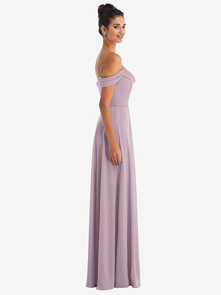 【STYLE: TH065】Off-the-Shoulder Draped Neckline Maxi Dress【COLOR: Suede Rose】