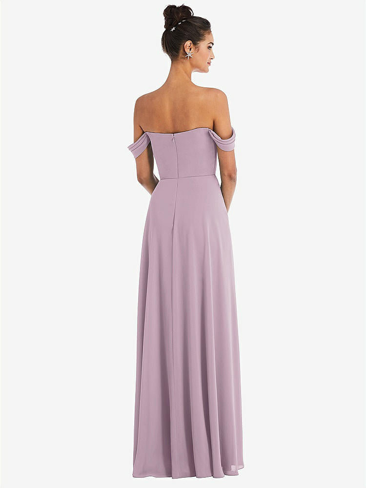 【STYLE: TH065】Off-the-Shoulder Draped Neckline Maxi Dress【COLOR: Suede Rose】