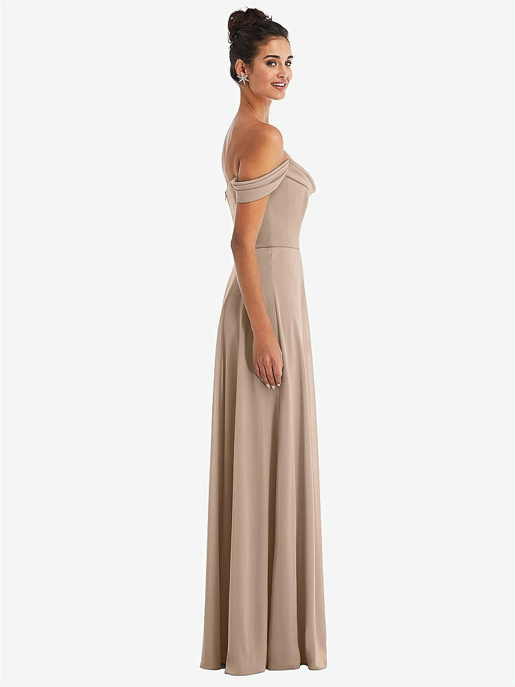 【STYLE: TH065】Off-the-Shoulder Draped Neckline Maxi Dress【COLOR: Topaz】