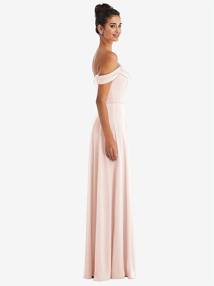 【NEW】【STYLE: TH065】オフショルダー ドレープ ネックライン マキシ ドレス【COLOR: Blush】【SIZE: 00-30W】