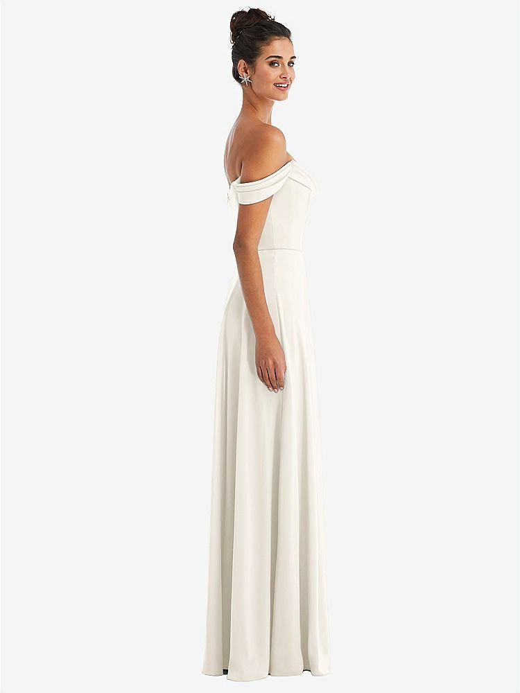 【NEW】【STYLE: TH065】オフショルダー ドレープ ネックライン マキシ ドレス【COLOR: Ivory】【SIZE: 00-30W】