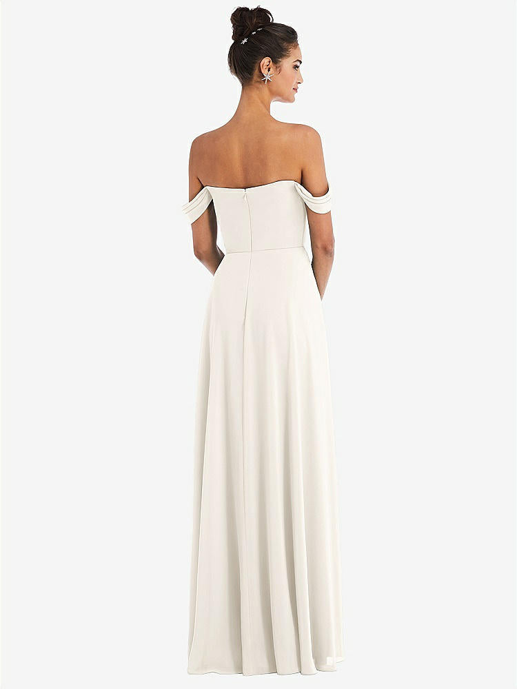 【NEW】【STYLE: TH065】オフショルダー ドレープ ネックライン マキシ ドレス【COLOR: Ivory】【SIZE: 00-30W】