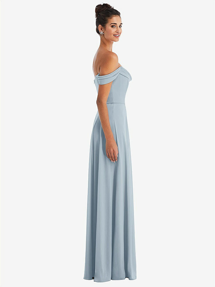 【STYLE: TH065】Off-the-Shoulder Draped Neckline Maxi Dress【COLOR: Mist】