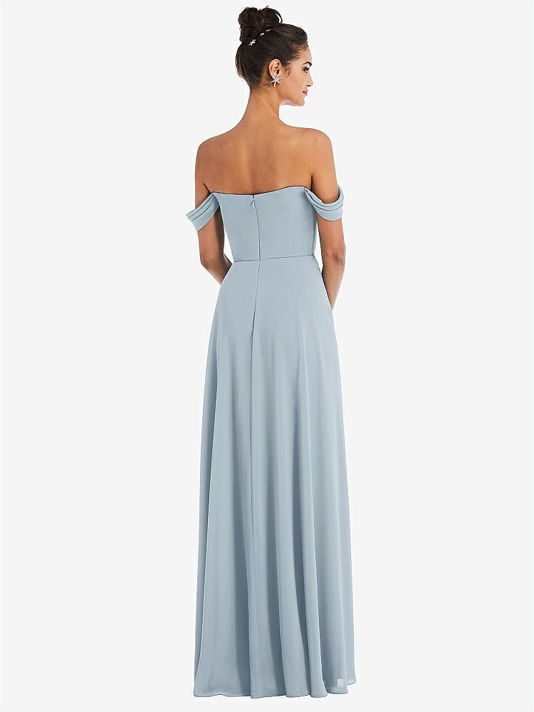 【STYLE: TH065】Off-the-Shoulder Draped Neckline Maxi Dress【COLOR: Mist】