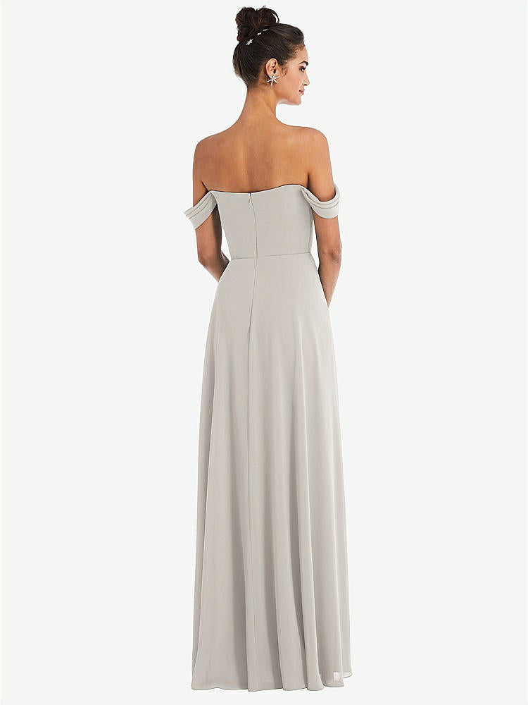 【STYLE: TH065】Off-the-Shoulder Draped Neckline Maxi Dress【COLOR: Oyster】