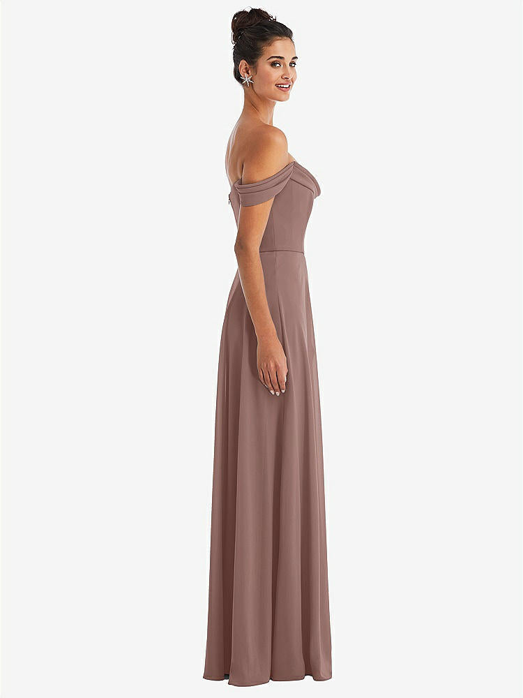 【STYLE: TH065】Off-the-Shoulder Draped Neckline Maxi Dress【COLOR: Sienna】