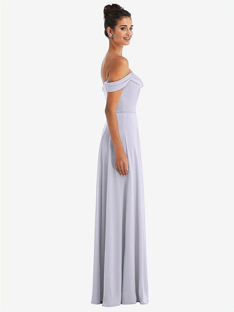 【STYLE: TH065】Off-the-Shoulder Draped Neckline Maxi Dress【COLOR: Silver Dove】