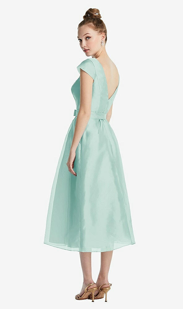 【NEW】【STYLE: TH067】キャップ スリーブ プリーツ スカート MIDI ドレス お辞儀【COLOR: Coastal】【SIZE: 00-30W】