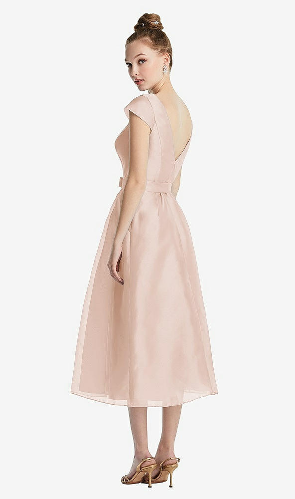 【NEW】【STYLE: TH067】キャップ スリーブ プリーツ スカート MIDI ドレス お辞儀【COLOR: Cameo】【SIZE: 00-30W】
