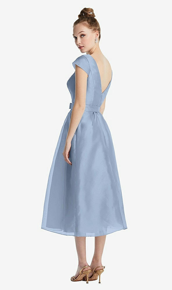 【NEW】【STYLE: TH067】キャップ スリーブ プリーツ スカート MIDI ドレス お辞儀【COLOR: Cloudy】【SIZE: 00-30W】