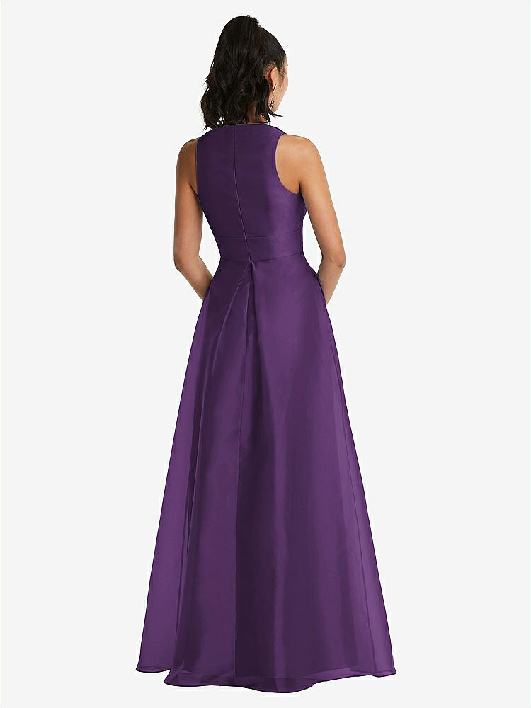 【STYLE: TH068】Plunging Neckline Pleated Skirt Maxi Dress with Pockets【COLOR: Majestic】