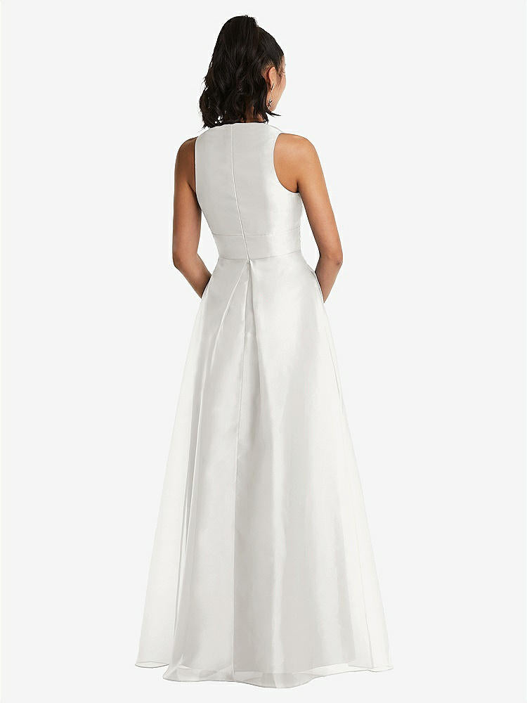 【STYLE: TH068】Plunging Neckline Pleated Skirt Maxi Dress with Pockets【COLOR: Starlight】