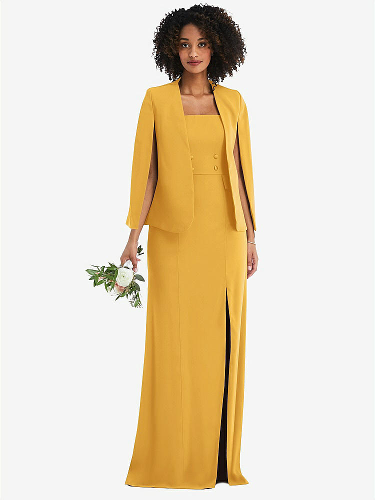 【STYLE: J525】Open-Front Split Sleeve Cape Jacket【COLOR: NYC Yellow】