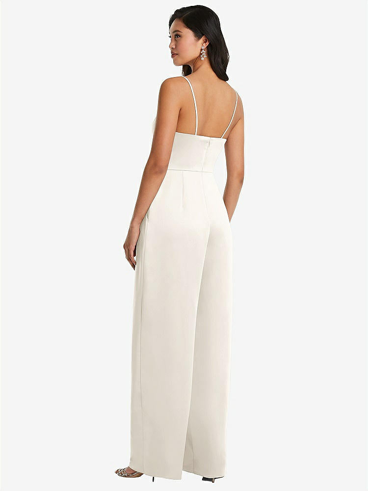 【NEW】【STYLE: 3080】カウルネック スパゲッティ ストラップ マキシ ジャンプスーツ ポケット【COLOR: Ivory】【SIZE: 00-30W】
