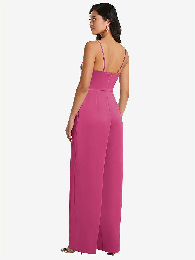 【STYLE: 3080】Cowl-Neck Spaghetti Strap Maxi Jumpsuit with Pockets【COLOR: Tea Rose】