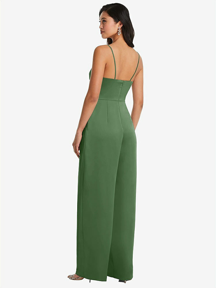【STYLE: 3080】Cowl-Neck Spaghetti Strap Maxi Jumpsuit with Pockets【COLOR: Vineyard Green】