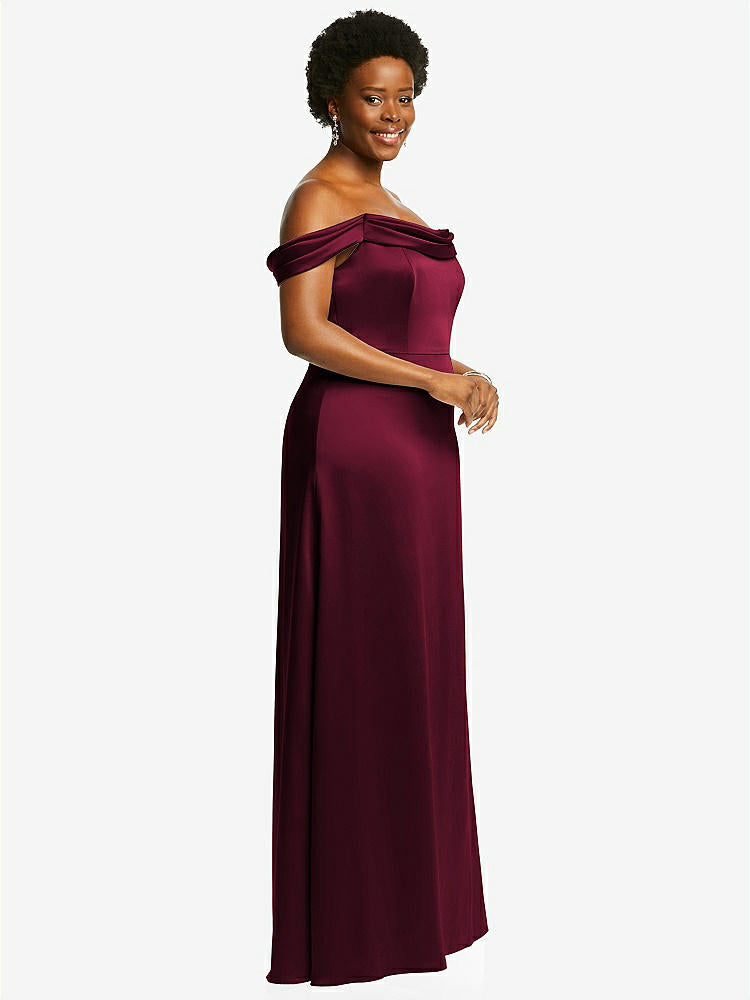 【NEW】【STYLE: 3079】ドレープ pretat 肩から maxi ドレス【COLOR: Cabernet】【SIZE: 00-30W】