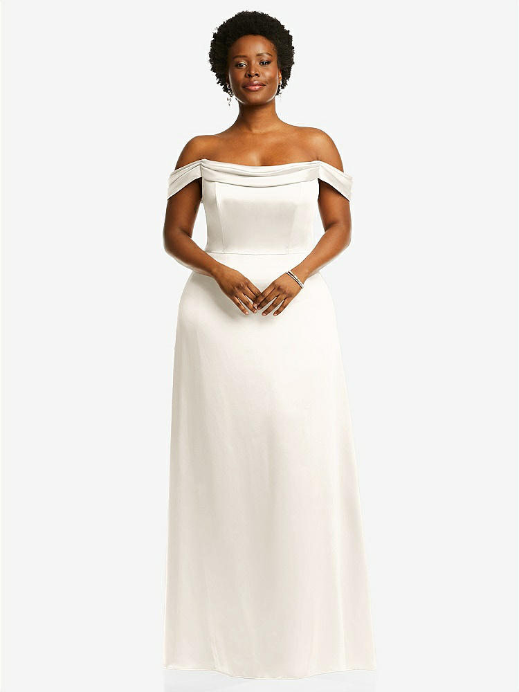 【NEW】【STYLE: 3079】ドレープ pretat 肩から maxi ドレス【COLOR: Ivory】【SIZE: 00-30W】