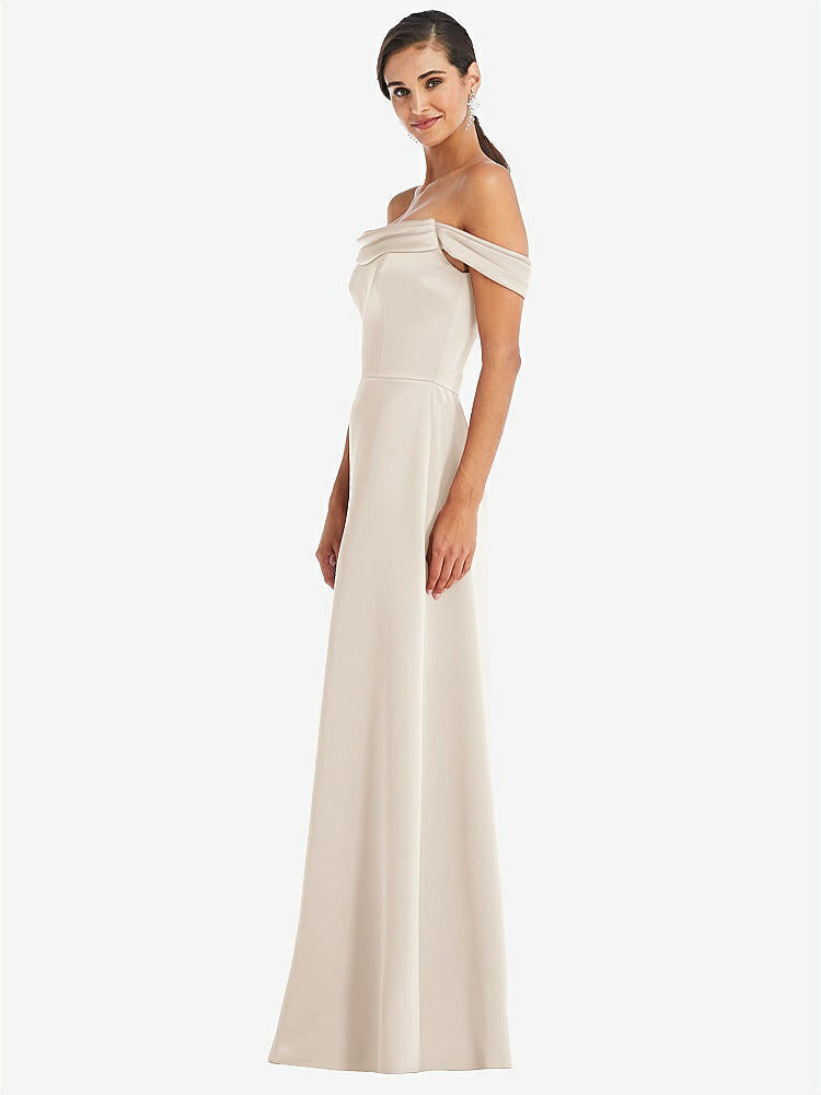 【STYLE: 3079】Draped Pleat Off-the-Shoulder Maxi Dress【COLOR: Oat】