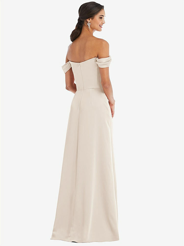 【STYLE: 3079】Draped Pleat Off-the-Shoulder Maxi Dress【COLOR: Oat】