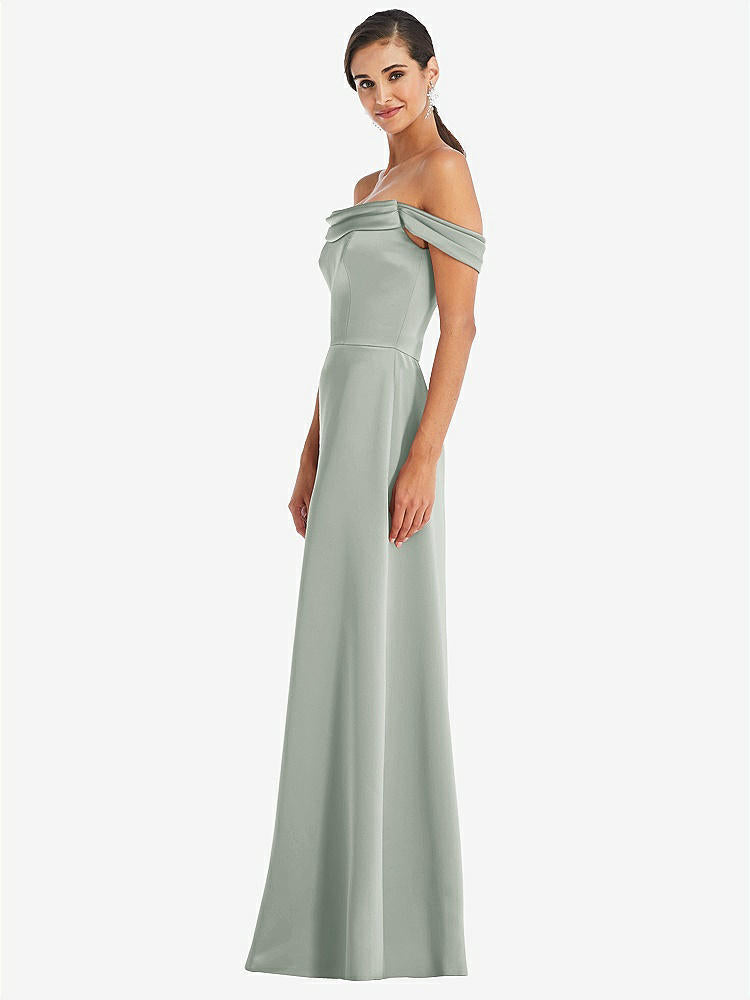 【STYLE: 3079】Draped Pleat Off-the-Shoulder Maxi Dress【COLOR: Willow Green】