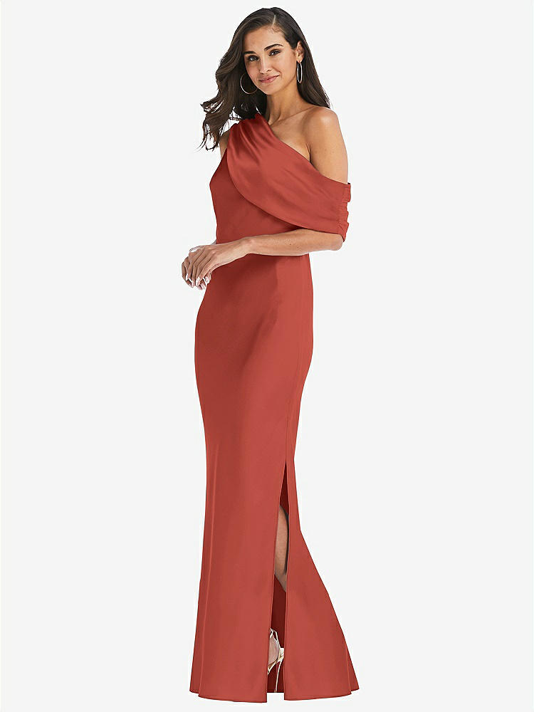 【NEW】【STYLE: 8210】ドレープ ワンショルダー コンバーチブル マキシ スリップ ドレス【COLOR: Amber Sunset】【SIZE: 00-30W】