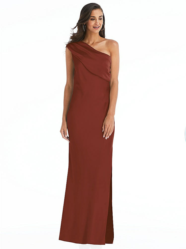 【NEW】【STYLE: 8210】ドレープ ワンショルダー コンバーチブル マキシ スリップ ドレス【COLOR: Auburn Moon】【SIZE: 00-30W】