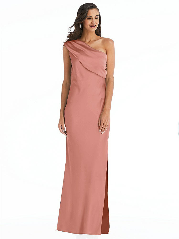 【NEW】【STYLE: 8210】ドレープ ワンショルダー コンバーチブル マキシ スリップ ドレス【COLOR: Desert Rose】【SIZE: 00-30W】