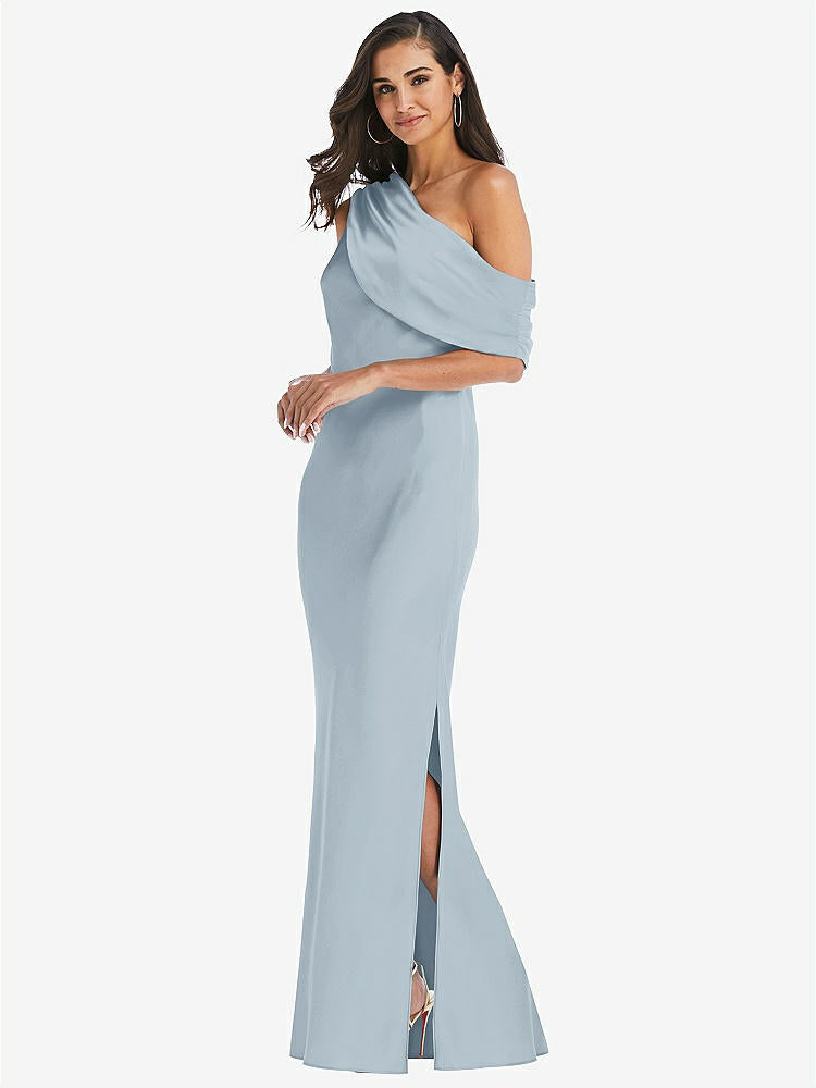 【STYLE: 8210】Draped One-Shoulder Convertible Maxi Slip Dress【COLOR: Mist】