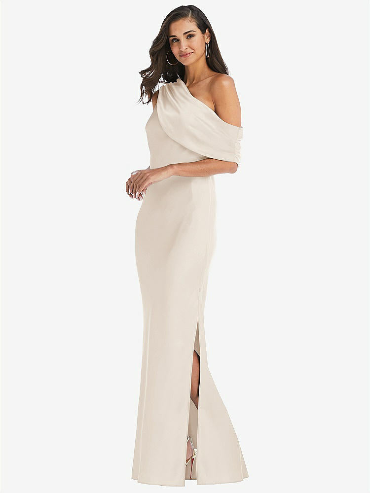 【NEW】【STYLE: 8210】ドレープ ワンショルダー コンバーチブル マキシ スリップ ドレス【COLOR: Oat】【SIZE: 00-30W】