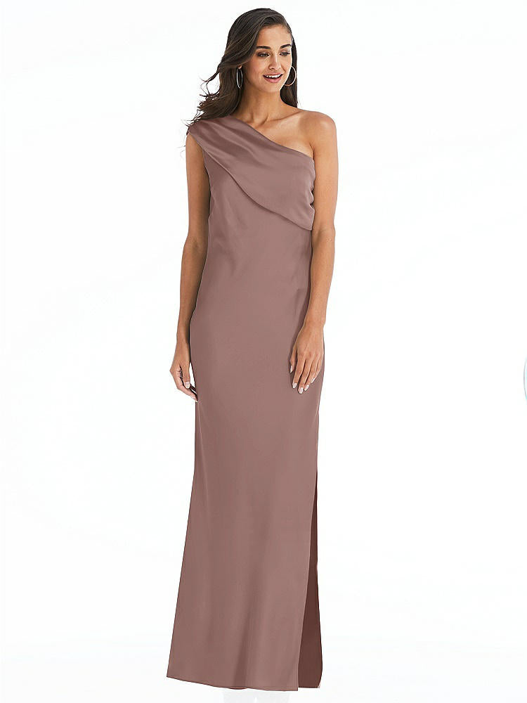【NEW】【STYLE: 8210】ドレープ ワンショルダー コンバーチブル マキシ スリップ ドレス【COLOR: Sienna】【SIZE: 00-30W】