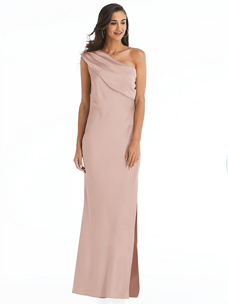 【NEW】【STYLE: 8210】ドレープ ワンショルダー コンバーチブル マキシ スリップ ドレス【COLOR: Toasted Sugar】【SIZE: 00-30W】