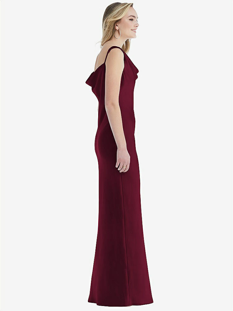 【STYLE: 8211】アシンメトリー カウル マキシ スリップ ドレス【COLOR: Cabernet】【SIZE: 00-30W】