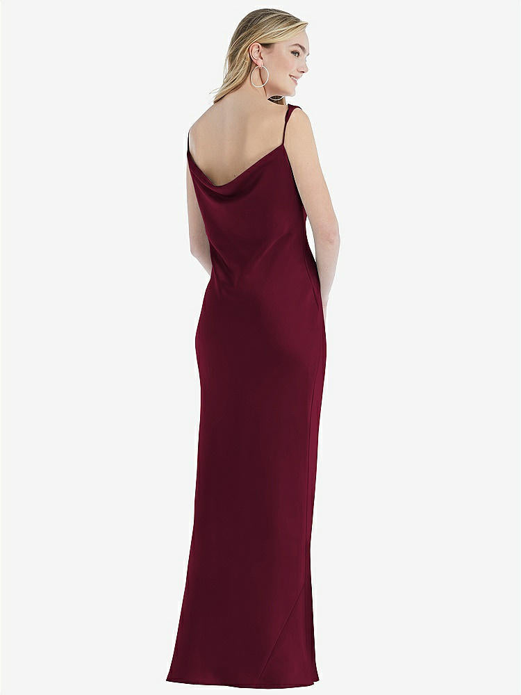 【STYLE: 8211】アシンメトリー カウル マキシ スリップ ドレス【COLOR: Cabernet】【SIZE: 00-30W】