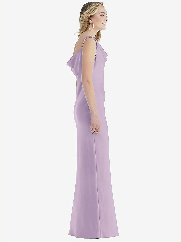 【STYLE: 8211】アシンメトリー カウル マキシ スリップ ドレス【COLOR: Pale Purple】【SIZE: 00-30W】