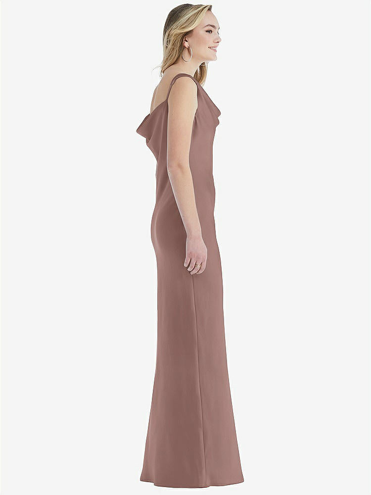 【STYLE: 8211】アシンメトリーカウル マキシ スリップ ドレス【COLOR: Sienna】【SIZE: 00-30W】